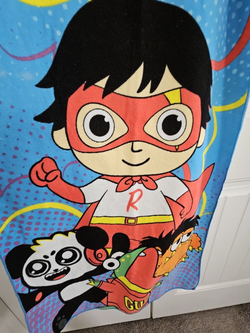 Ryan's World Bath / Beach Towel 23 X 50 Inches Moe Combo Panda Gus